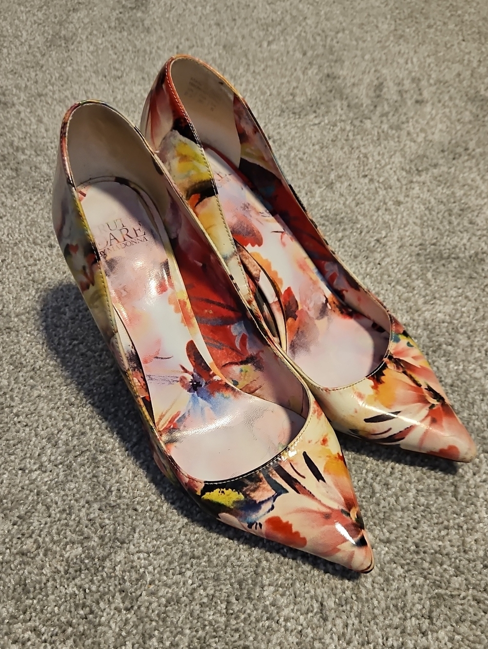 Floral Pointed-Toe Heels in Multi-Color